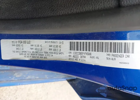 2015 Chrysler 200 S z USA, uszkodzony, nr VIN 1C3CCCBB5FN745606